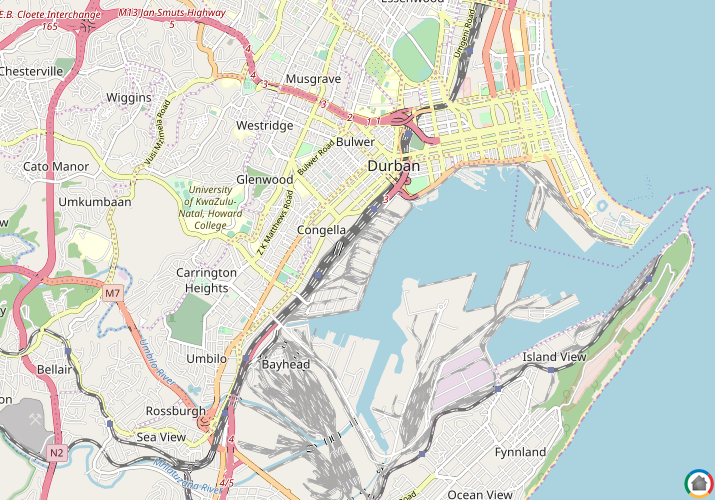 Map location of Maydon Wharf